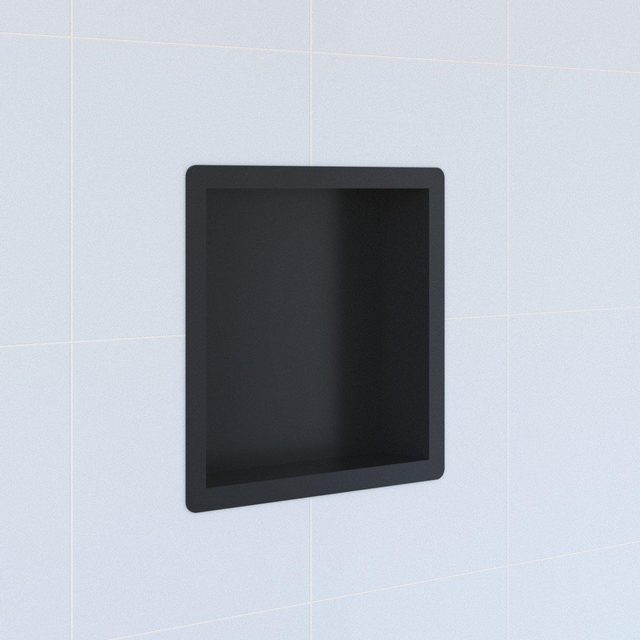 Saniclass Hide luxe Inbouwnis 30x30x7cm met flens zwart mat BOX-30x30S