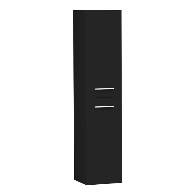 Saniclass EX Badkamerkast - 160x35x35cm - 1 links- rechtsdraaiende deur - zonder greep - MDF - mat zwart 7031