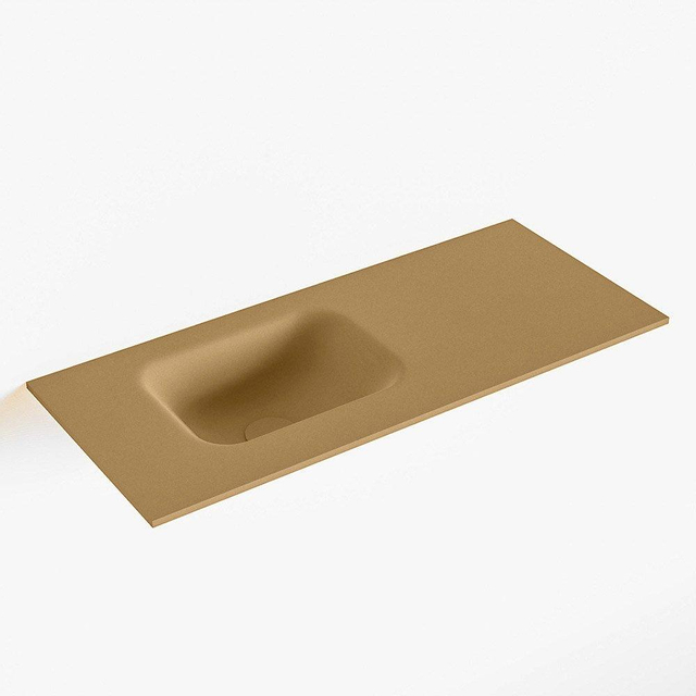 Mondiaz LEX Fontein - 70x30x0.9cm - wasbak Links - zonder kraangaten - voor toiletmeubel - Solid surface - Oro F51111Oro