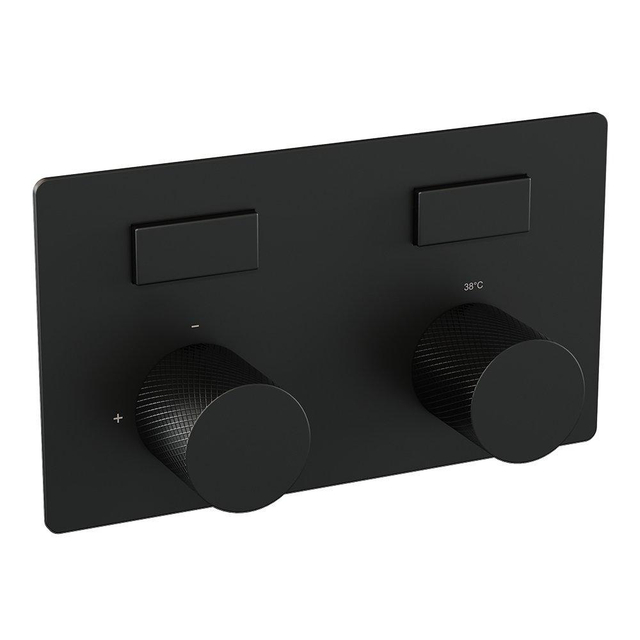 Brauer Black Carving - 2 functies - inbouwthermostaat - drukknoppen - in/afbouwdelen - zwart mat 5-S-157