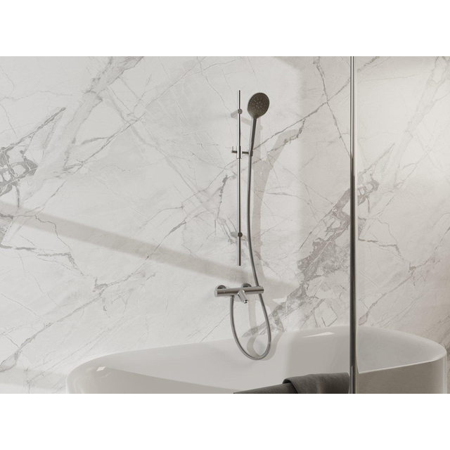 Fortifura Calvi Badkraan - met glijstangset - ronde handdouche - metalen doucheslang - geborsteld RVS PVD (RVS) SW767489/SW799447/SW706208/SW720222