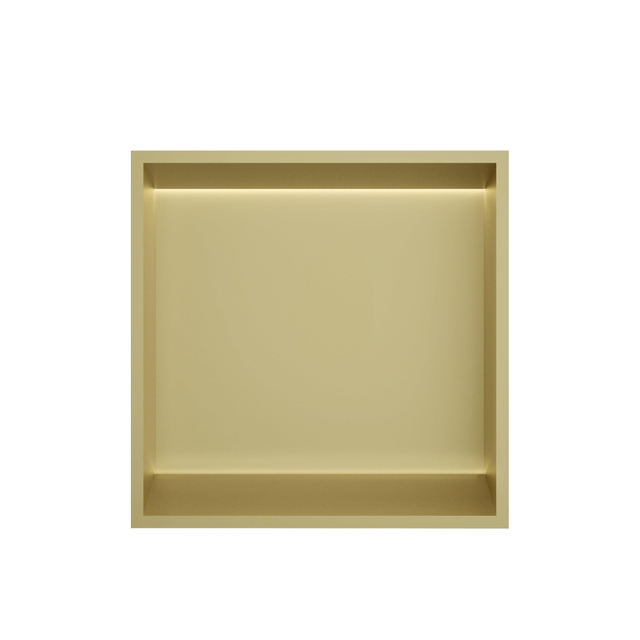 Hotbath &MORE Inbouwbox of inbouwnis - 30x30x10 - with LED IP44 - Geborsteld messing PVD BOX030LBBP