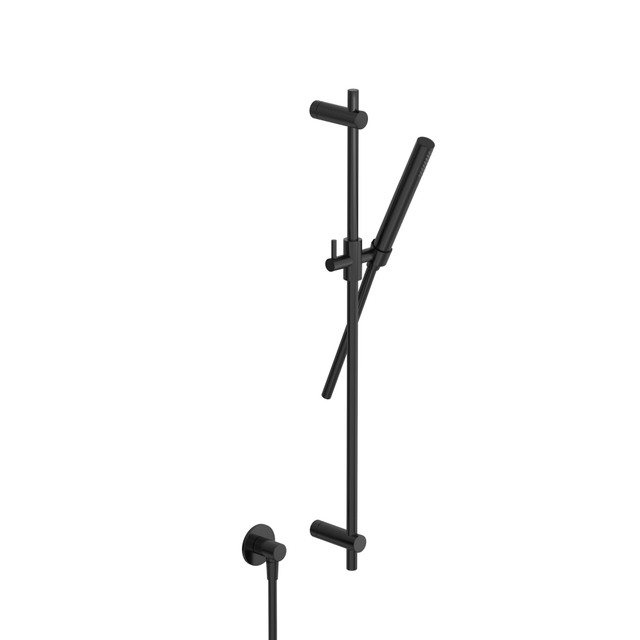 Hotbath COBBER Doucheset glijstang 90cm wandaansluitbocht doucheslang 150cm handdouche Geborsteld zwart PVD M307MBP