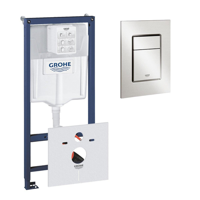 Grohe Rapid SL inbouwreservoir inclusief  Skate cosmopolitan bedieningsplaat Supersteel 0729205/sw107647/sw107660/