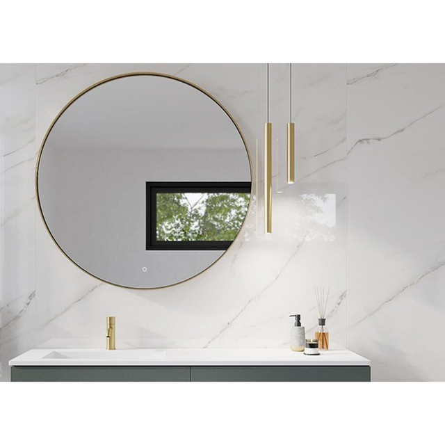 HR Badmeubelen Rondo 2.0 Spiegel - frame goud - 100cm- dimbaar - LED - spiegelverwaming 75820186