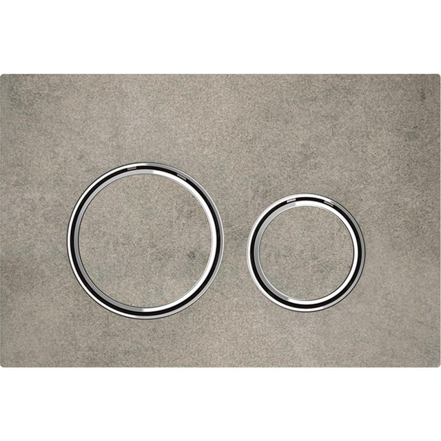 Geberit Sigma50 bedieningsplaat - 2-toets spoeling - rond - chroom/betonlook 115.884.JV.1