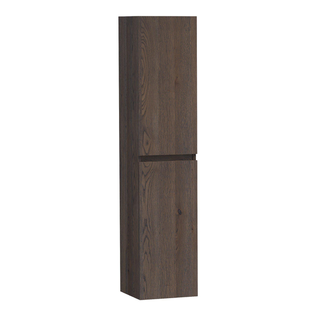 Brauer Joy badkamerkast - 160x35x35cm - 2 deuren - greeploos - links- of rechtsdraaiend - lamellen eiken zwart HK-JY160LEZ