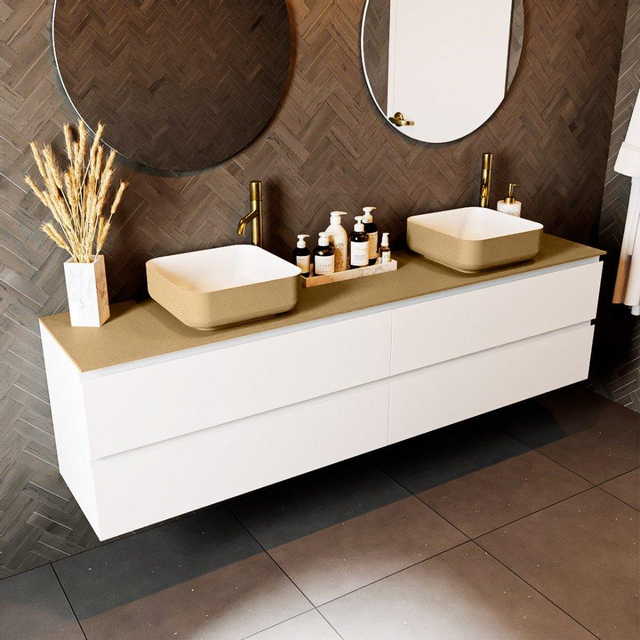 Mondiaz TOP 30 Topblad - 190x30x0.9cm - geschikt voor afdekplaat - Solid surface - Oro T30XIM49859Oro