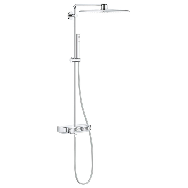 GROHE Euphoria smartcontrol Regendoucheset Opbouw - hoofddouche vierkant 31cm - handdouche staaf - chroom - Mist 2 schroefjes en afdekplaatje glijstanghouder - OUTLET UDEN 26508000