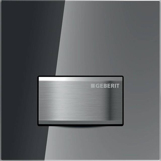 Geberit type 50 urinioir bedieningsplaat - pneumatisch - rechthoekige knoppen - rookglas spiegelend 116.016.SD.5