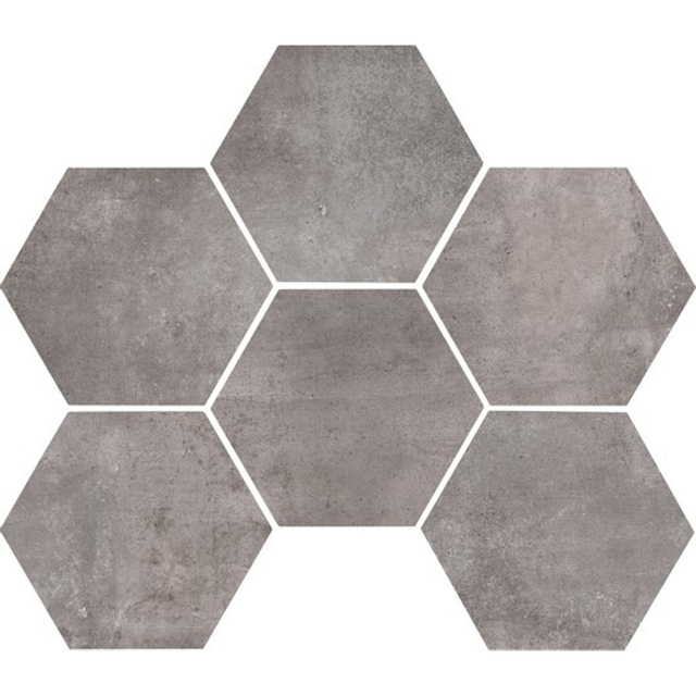 Marazzi Clays Vloer- en wandtegel hexagon 18x21cm 9.5mm R9 porcellanato Lava 1254701