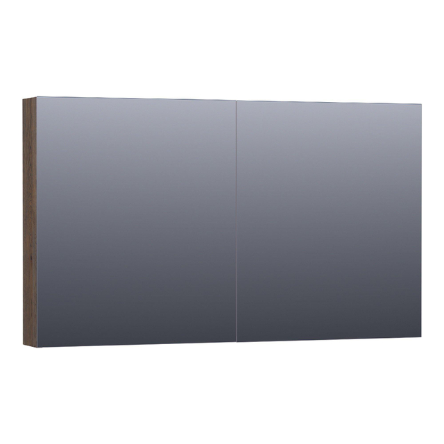 BRAUER Plain Spiegelkast 120x70x15cm 2 links-rechtsdraaiende spiegeldeuren hout black oak SK-PL120BO