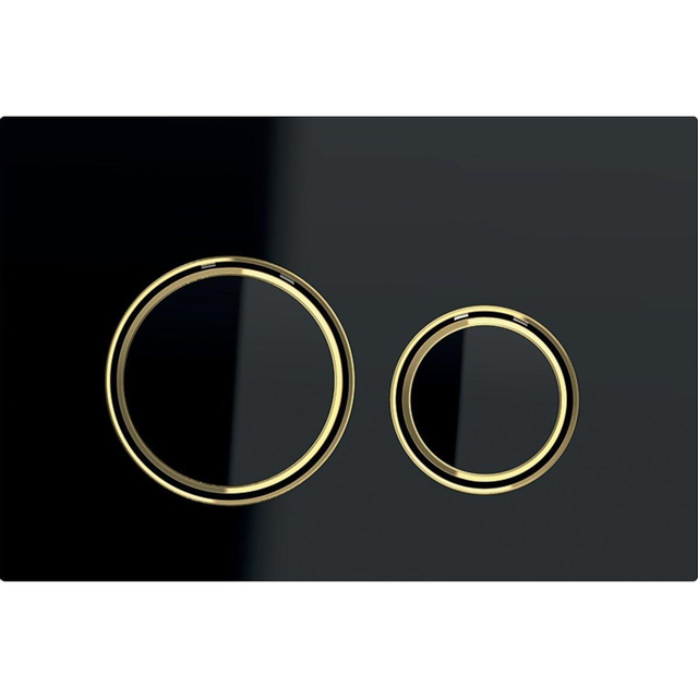 Geberit Sigma50 bedieningsplaat - 2-toets spoeling - rond - messing/zwart 115.652.SJ.1