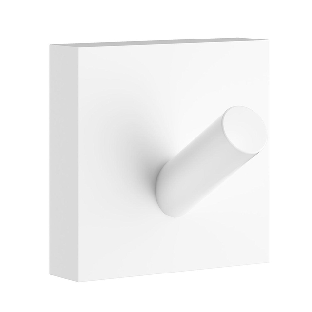 Smedbo House Handdoekhaak - vierkant - 1 haak - mat wit RX355