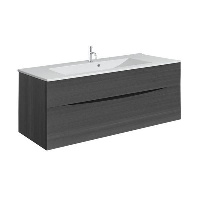 Crosswater Glide II Wastafelonderkast - 100x50x45cm - 2 lades - greeploos - steelwood GL1000D2ST