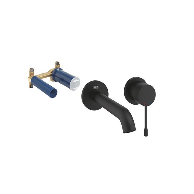 GROHE Essence Wastafelkraan Inbouw - inbouwdeel - uitloop 18.3cm - M-size - Phantom Black SW901522/SW28941