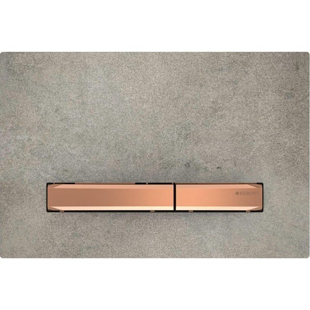 Geberit Sigma50 bedieningsplaat - 2-toets spoeling - vierkant - roodgoud/betonlook 115.670.JV.2
