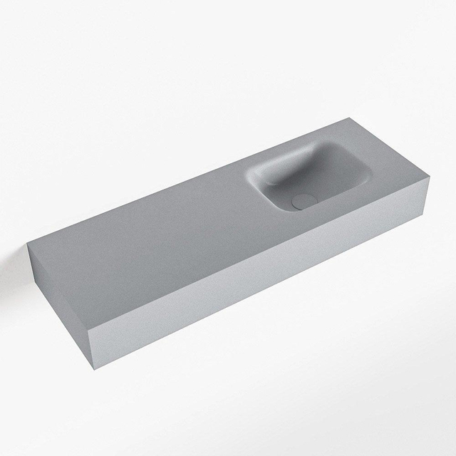 Mondiaz LEX Fontein - 90x30x12cm - wasbak Rechts - zonder kraangaten - solid surface - Plata F52118Plata