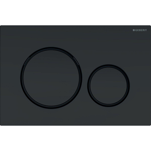Geberit Sigma20 bedieningplaat, 2-toets spoeling frontbediening voor toilet 24.6x16.4cm mat zwart 11