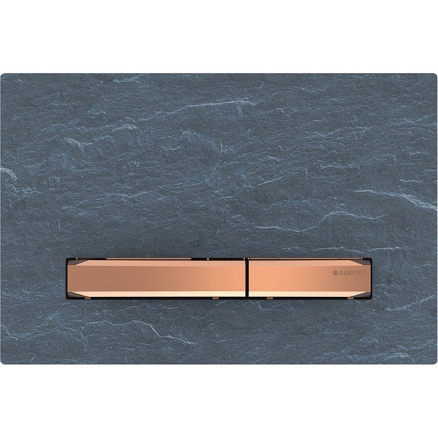 Geberit Sigma50 bedieningsplaat - 2-toets spoeling - vierkant - roodgoud/Mustang leisteen 115.670.JM.2
