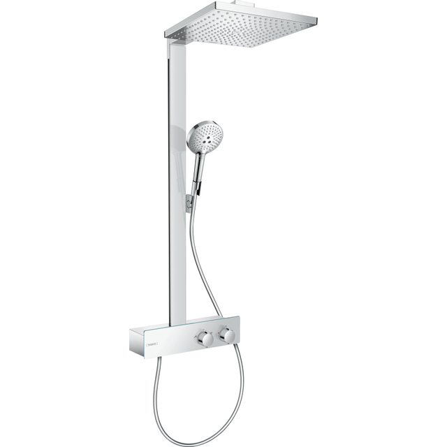 Hansgrohe Raindance E Square E300 1jet showerpipe:m. ShowerTablet 350 opbouw douchekraan thermostaat