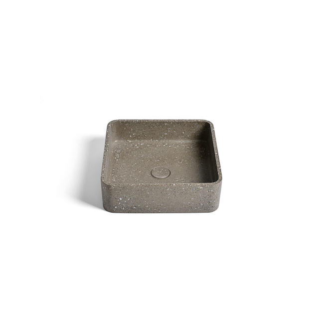 Ideavit Beton vrijstaande wastafel - 39x39x12cm - vierkant - met klikwaste - antikras - waterdicht - kleur E10 290305-E10