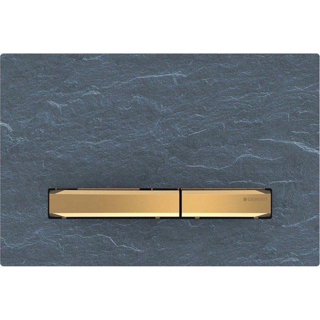 Geberit Sigma50 bedieningsplaat - 2-toets spoeling - vierkant - messing/Mustang leisteen 115.672.JM.2