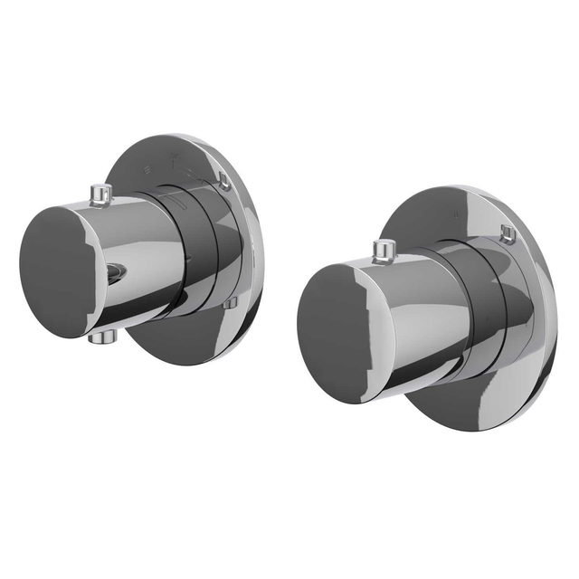 IVY Bond Afbouwdeel Inbouwthermostaat met 2-weg stop-omstel Symmetry met rond rozet Chroom 6201361