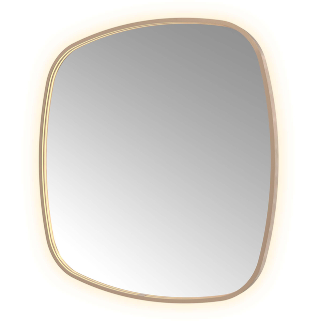 Hotbath &MORE Spiegel in aluminium frame / contour incl direct & indirect LED. spiegelverwarming. color changing. dimbaar. dottless. met afstandsbediening BCP Geborsteld koper PVD CON100BCP