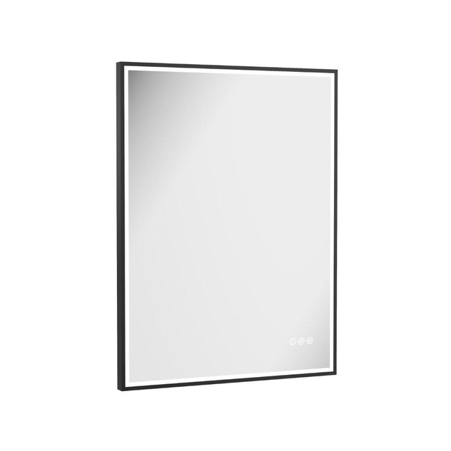 Crosswater MPRO spiegel met verlichting - 80x60cm - LED - verticaal/horizontaal - mat zwart MP6080MB