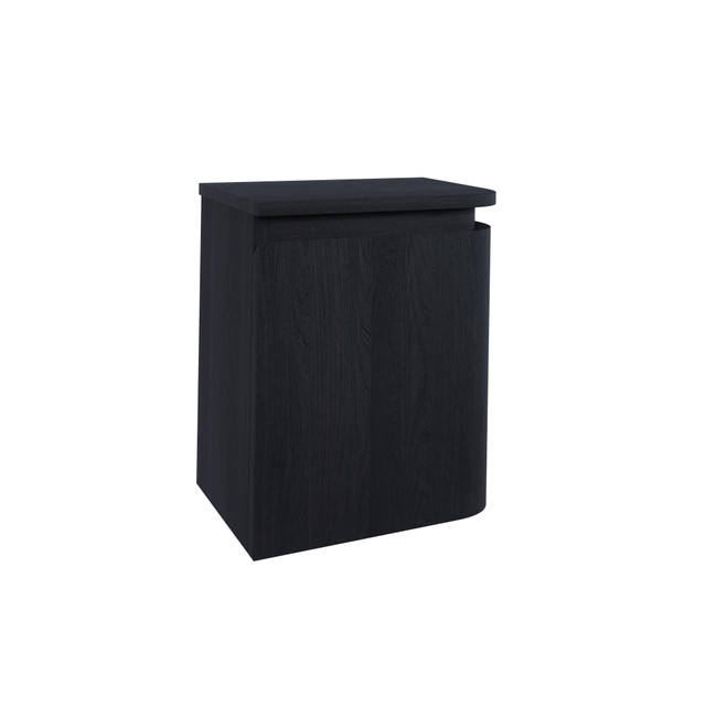 Thebalux Epoch Toiletmeubel - 36x35x41cm - ronding rechts - hoek links - 1 deur - topblad - zonder kraangat - Chocolate 9TT35137C