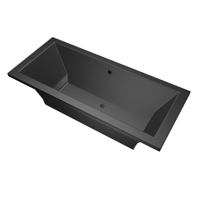 Xenz Society ligbad - 170x75cm - met overloop - zonder afvoer - Acryl Ebony mat OUTLETSTORE 6870-29