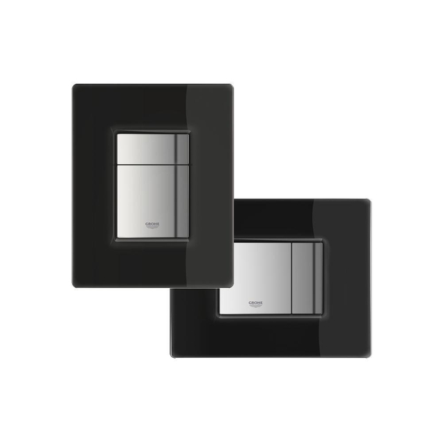 Grohe Skate Cosmopolitan wc bedieningsplaat glas in zwart 38845KS0