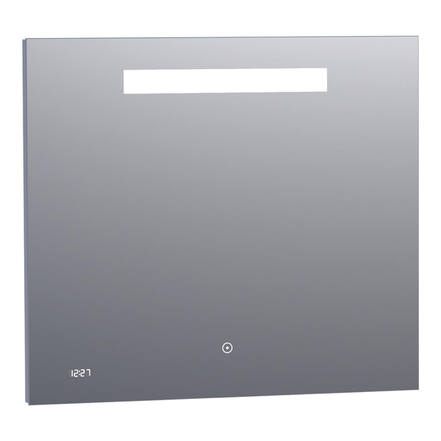 Exclusive Line Clock Spiegel 80x70cm verlichting klok aluminium 3880s