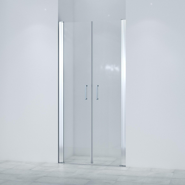 Saniclass Neptune Pendeldeur 90x200cm 6mm veiligheidsglas anti kalk chroom SKII622SALOON-90