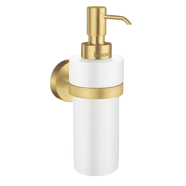 Smedbo Home Zeepdispenser - 200ml - wandmodel - geborsteld messing/porselein HV369P