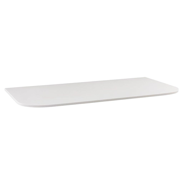 Saniclass Terra Topblad met ronde hoeken - 81x46x1.2cm - geen voorgeboorde gaten - solid surface - wit mat FK514-80 Top