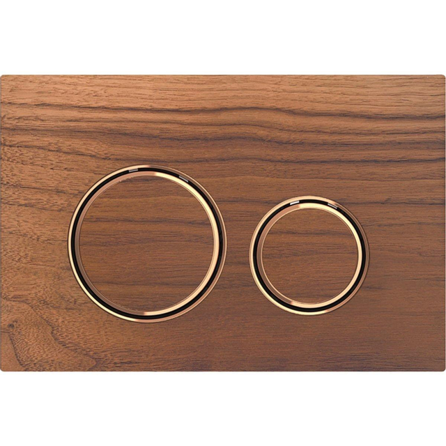 Geberit Sigma50 bedieningsplaat - 2-toets spoeling - rond - roodgoud/Amerik. noten 115.650.JX.1