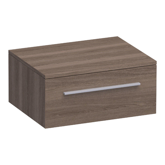 Saniclass Sharp Wastafelonderkast - 60x46x27cm - 1 softclose lade - zonder greep - zonder sifonuitsparing - topblad MFC - legno viola 1653