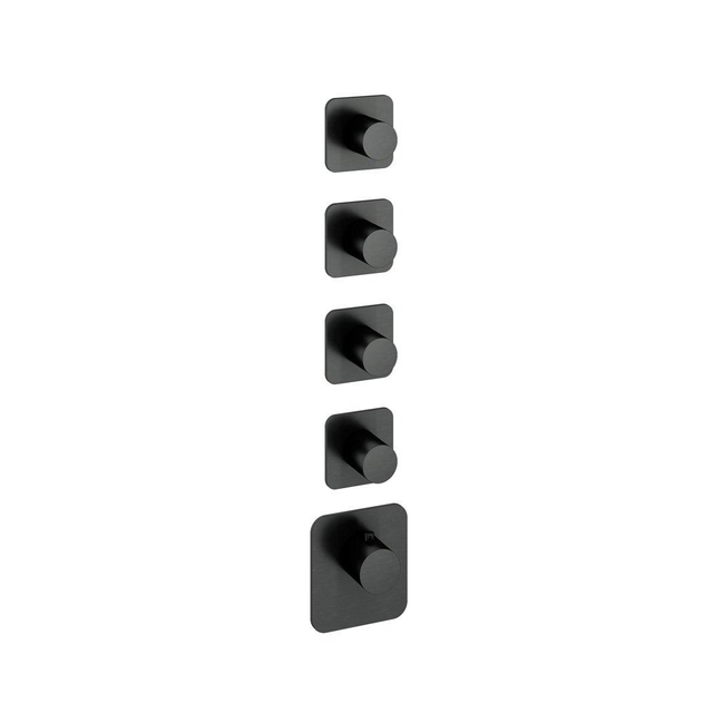 Hotbath Gal Afbouwdeel voor Highflow Thermostaat met 4 stopkranen Geborsteld Gunmetal PVD GLF014EXTBGP