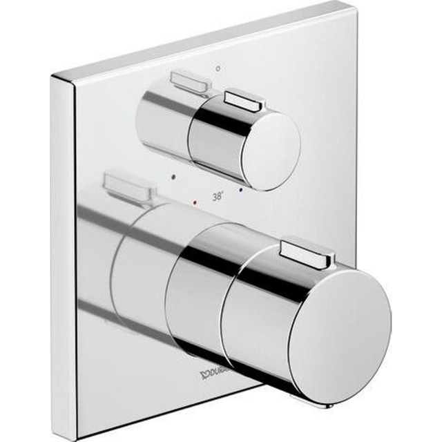 Duravit Thermostatarmaturen Afbouwdeel - inbouw bad/douchekraan - thermostatisch - 1 uitgang - 15x15cm - glans chroom TH4200015010