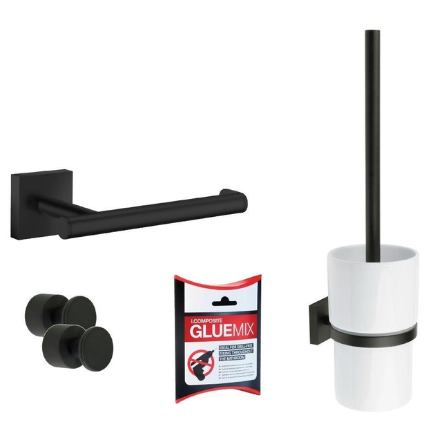 Smedbo Home Smartpack Toilet accessoireset 5 delig mat zwart SmartP-RB2