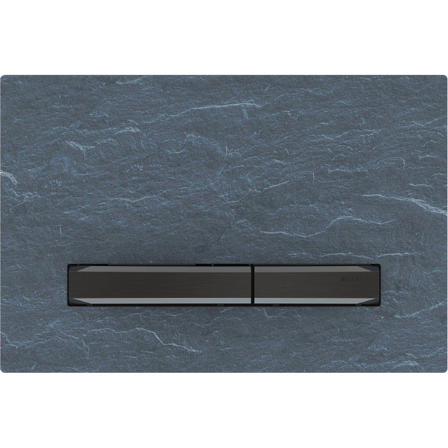 Geberit Sigma50 bedieningsplaat - 2-toets spoeling - vierkant - zwartchroom/Mustang leisteen 115.671.JM.2