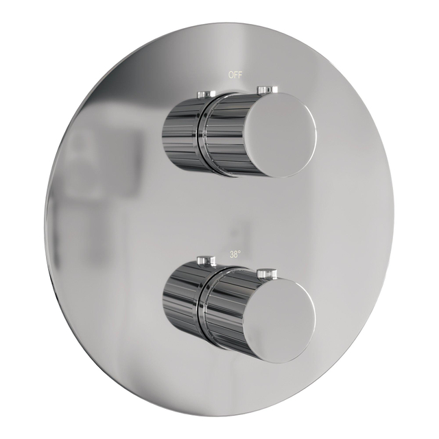 Brauer Stripe 3-weg Inbouwthermostaat - rond - in- en afbouwdelen - chroom 5-CE-354