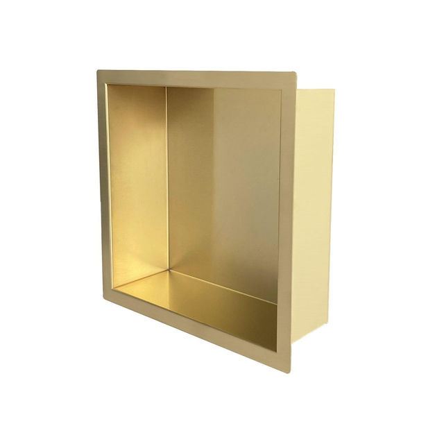 Saniclass Hide luxe Inbouwnis - 30x30x7cm - met flens - goud geborsteld OUTLETSTORE sw655261