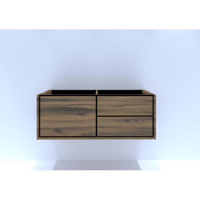 HR Badmeubelen Rize Wastafelkast - 120x45x45cm - 3 lades - push2open - raw oak 75042453