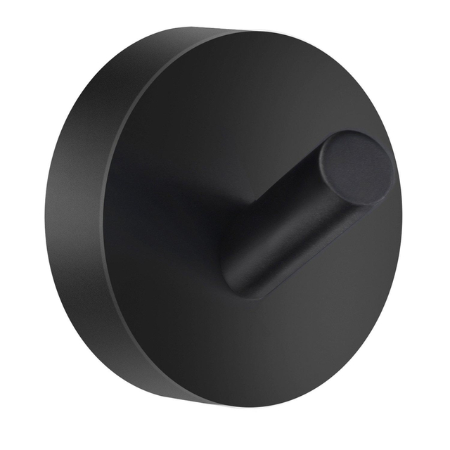 Smedbo Home Handdoekhaak - 4.8cm - enkel - mat zwart HB355
