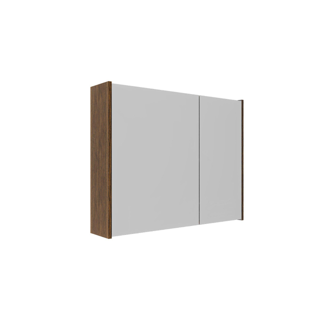 Saniclass Holz Frame Spiegelkast - 80x63x16cm - inclusief zijpanelen - Walnut pure SW1420838/SW1212816