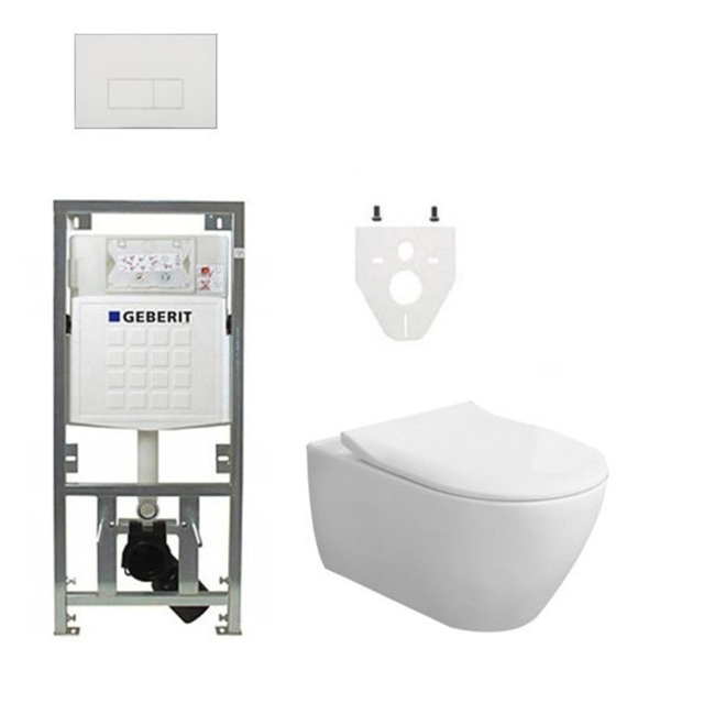 Villeroy & Boch Subway 2.0 DirectFlush CeramicPlus toiletset slimseat zitting met Geberit reservoir 