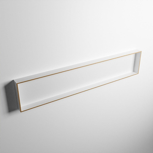 MONDIAZ EASY Nis - 149.5x29.5cm - geschikt voor in- of opbouw - 1 vak - kleur Oro | Talc M80027Oro/Talc